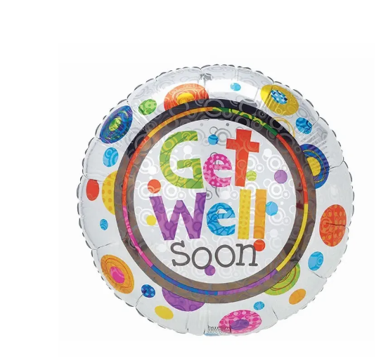 B375 — Get Well Soon Color Dots Mylar